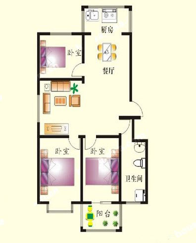 3# A戶(hù)型 117㎡ 3室2廳